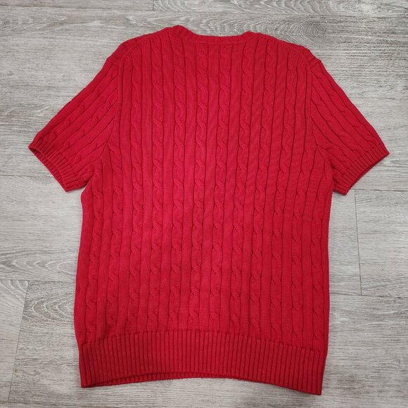 Polo Ralph Lauren Cable Knit Crewneck Short Sleeve Pullover Sweater Women's XL - Picture 8 of 9